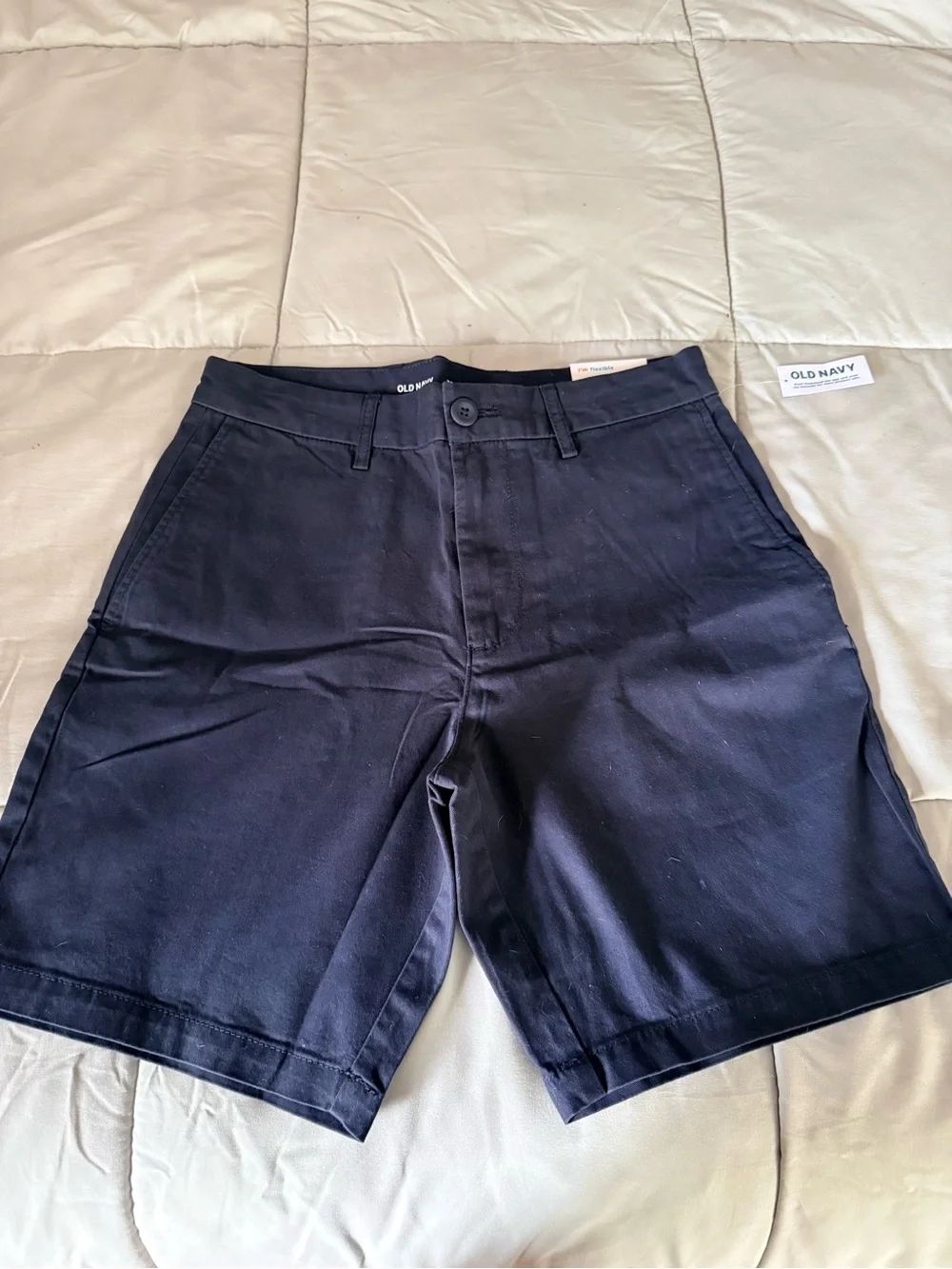 Old Navy Men's Dark Navy Flat-Front Chino Shorts
